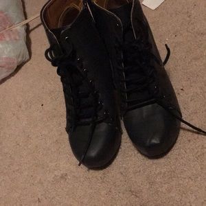 Black stiletto boot heels